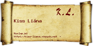 Kiss Liána névjegykártya