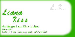 liana kiss business card